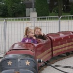 Lilly showing Katrina that the train is great.